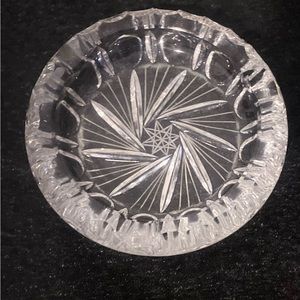 Vintage 1960's Mid-Century Modern Bohemia Crystal Ashtray, Czechoslovakia